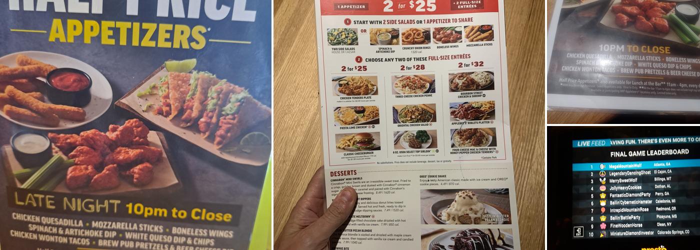 Applebee's Grill + Bar Menu
