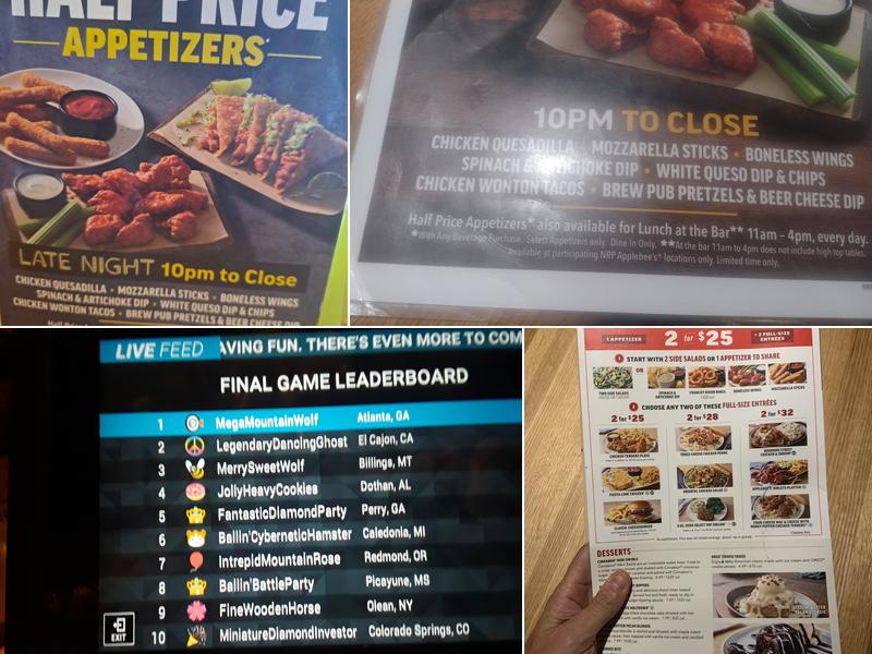 Applebee's Grill + Bar Menu