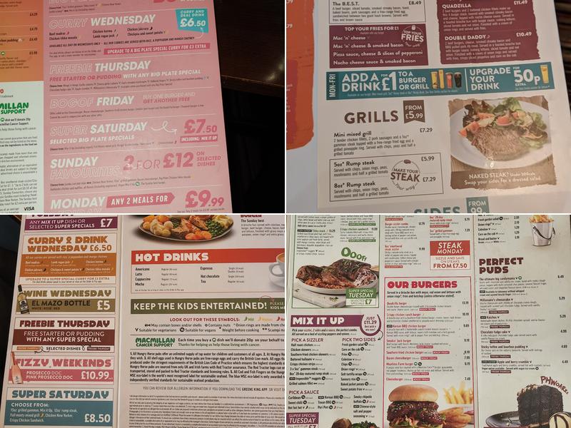 The Wolds, Nottingham - Hungry Horse Menu