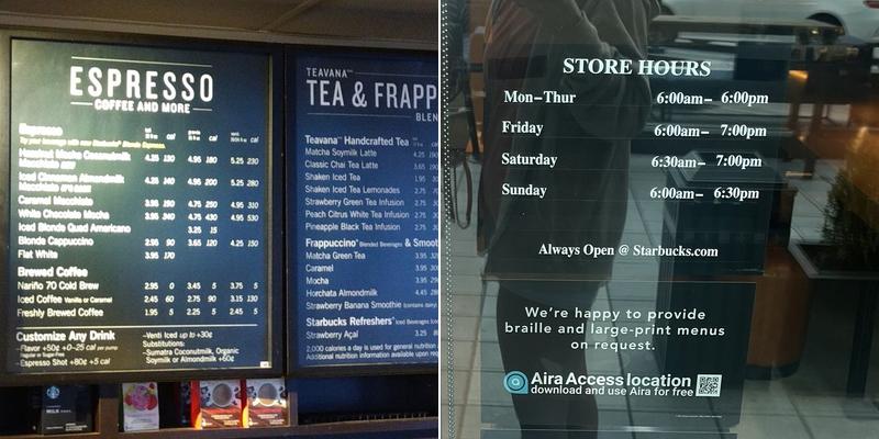 Starbucks Coffee Company Menu