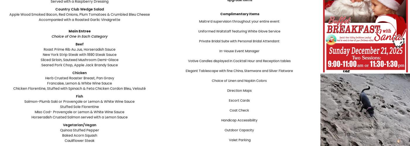Smithtown Landing Country Club Menu