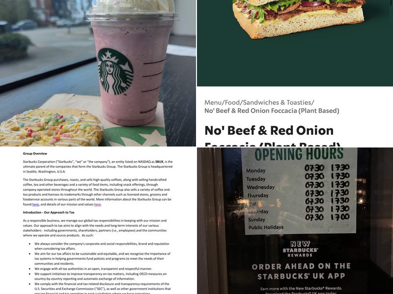 Starbucks Coffee Menu