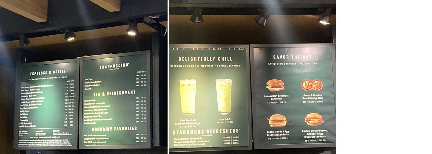 Starbucks Menu