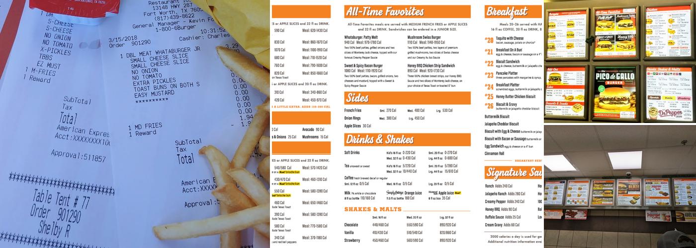 Whataburger Menu