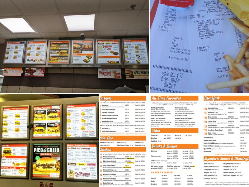 Whataburger Menu