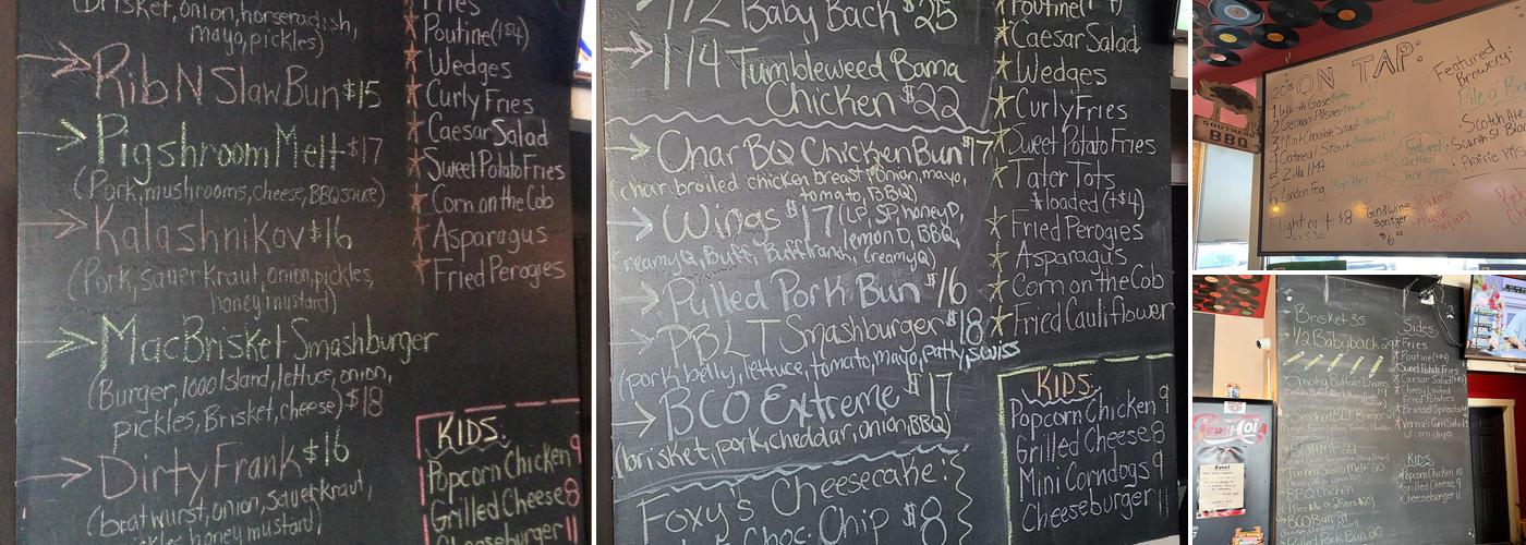 The Dam Smokehouse Menu