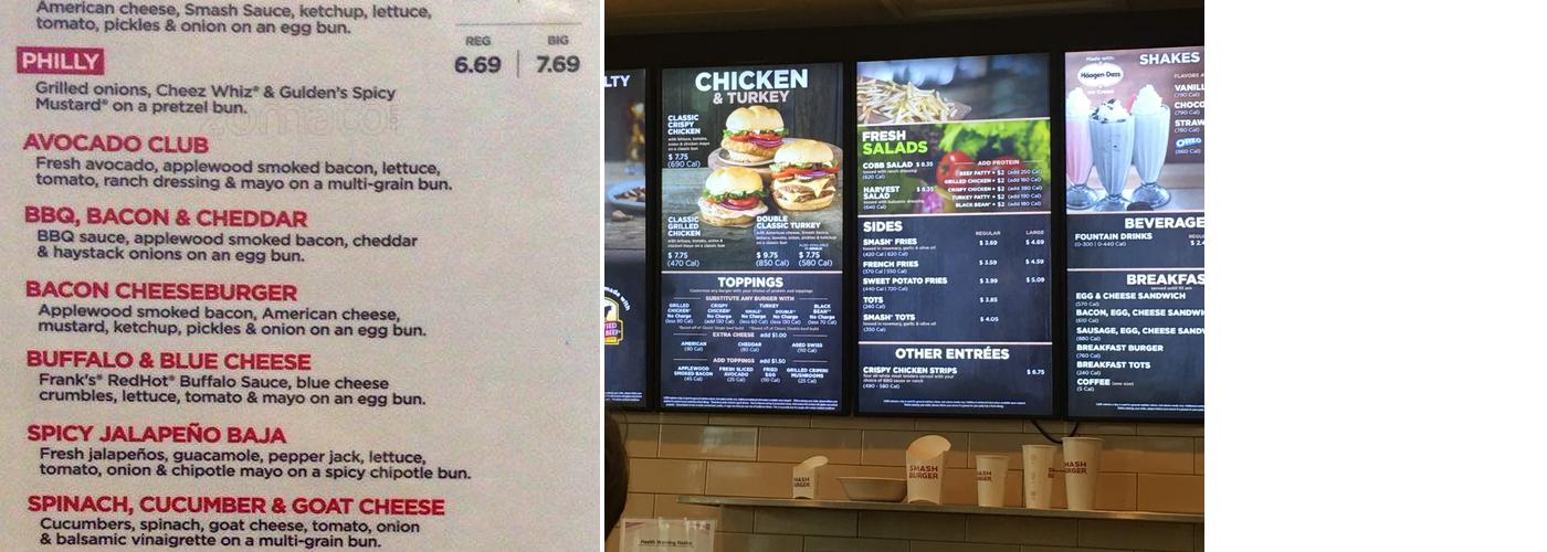 Smashburger Menu