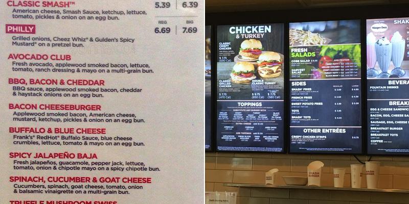 Smashburger Menu