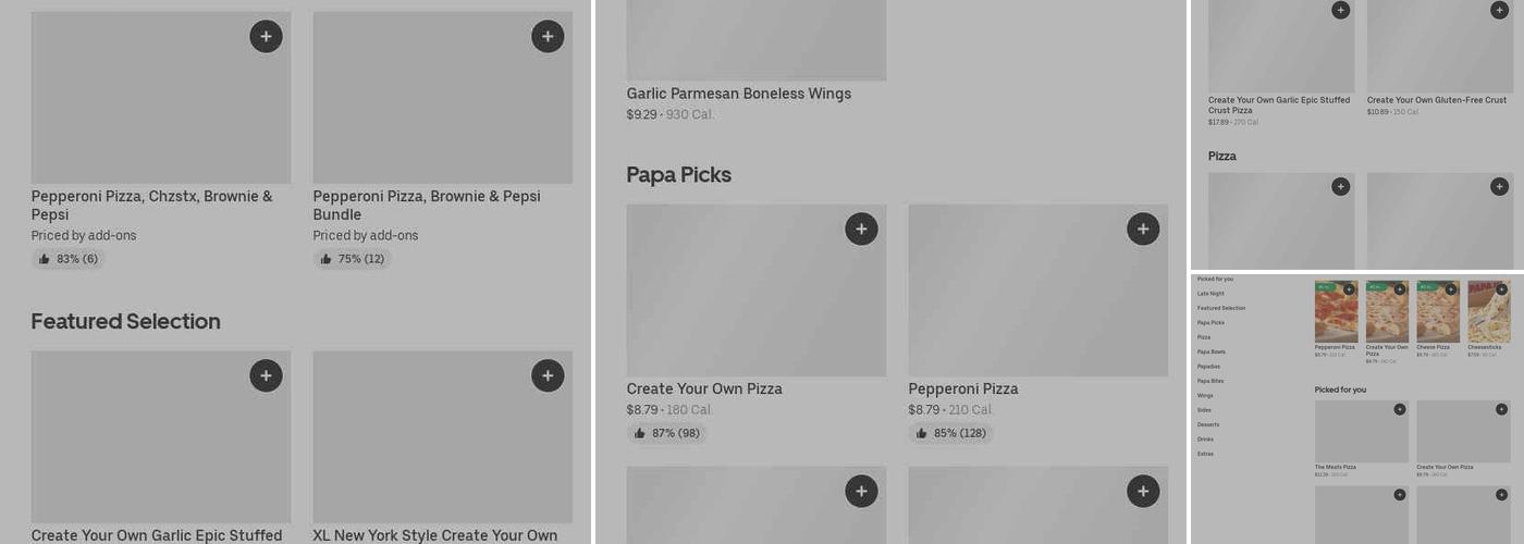 Papa Johns Pizza Menu