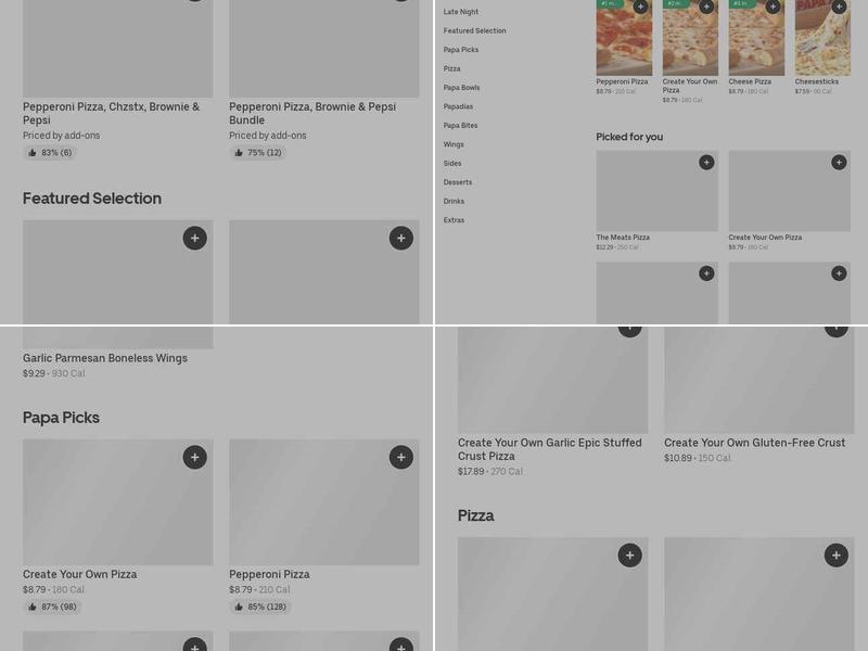 Papa Johns Pizza Menu
