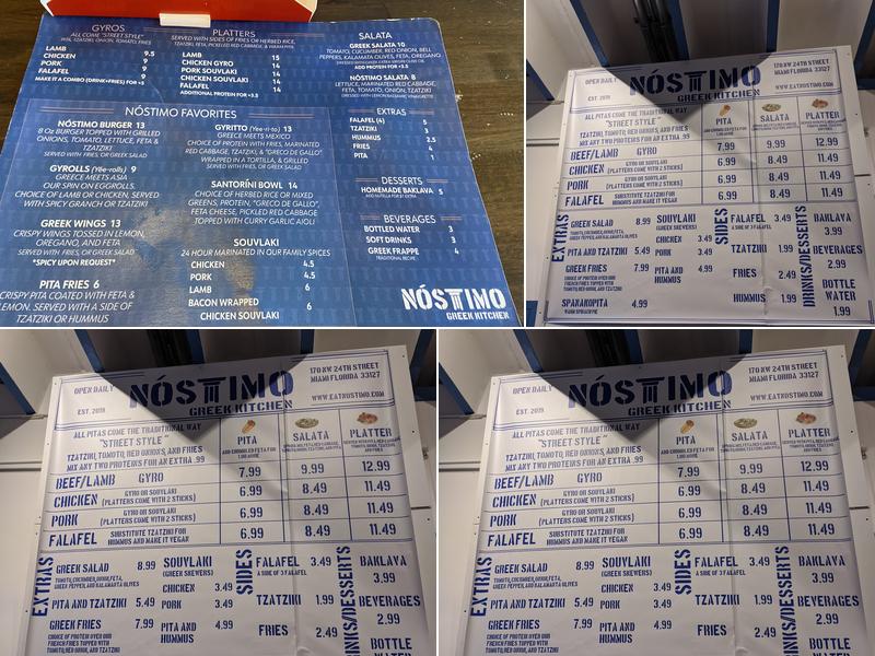 Nostimo Greek Kitchen Menu