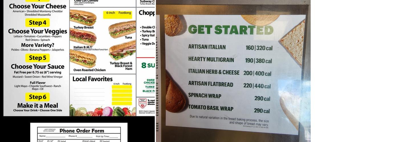 Subway Menu