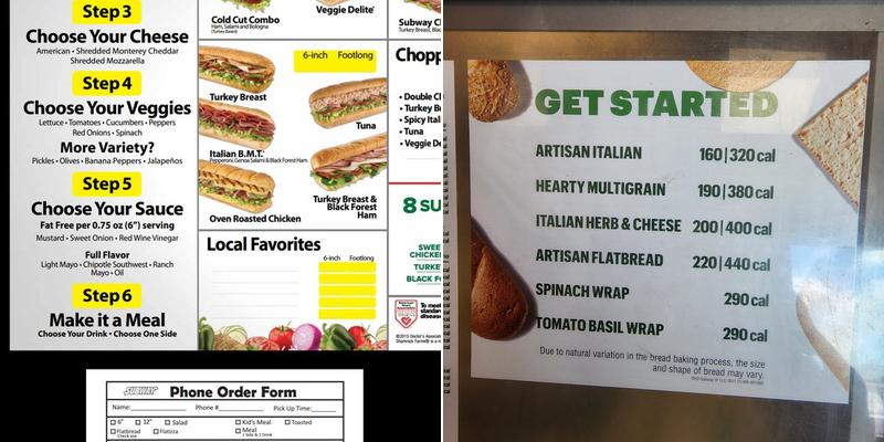 Subway Menu
