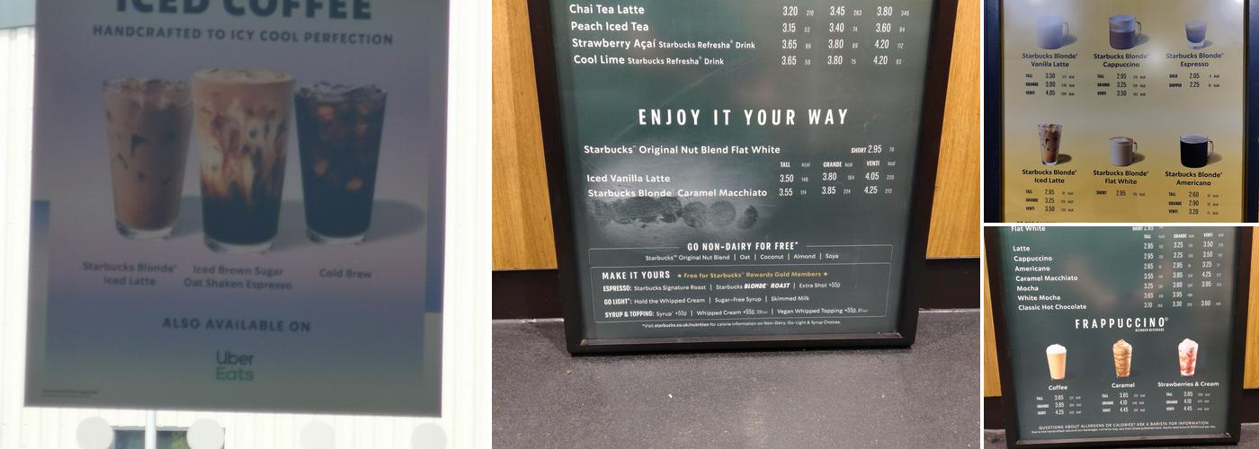 Starbucks Coffee Menu