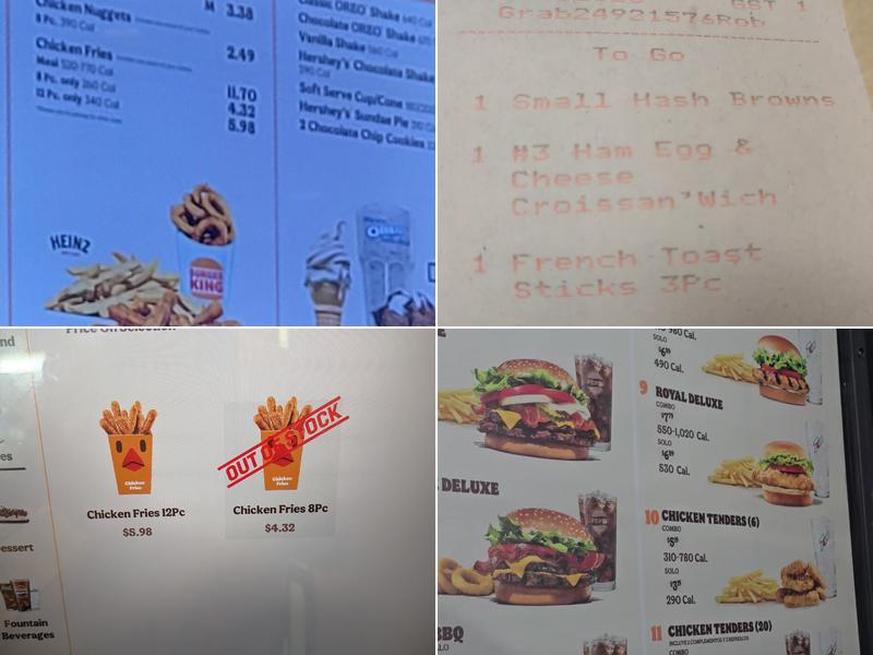 Burger King Menu