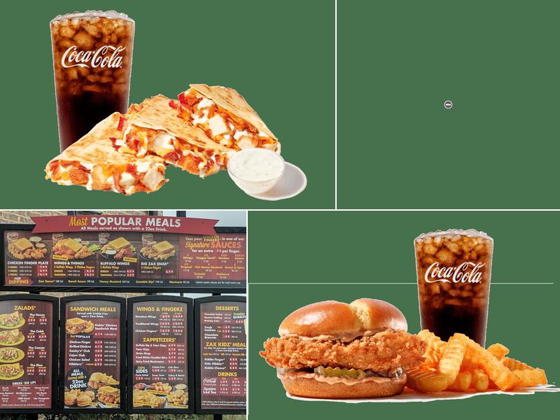 Zaxbys Chicken Fingers & Buffalo Wings Menu