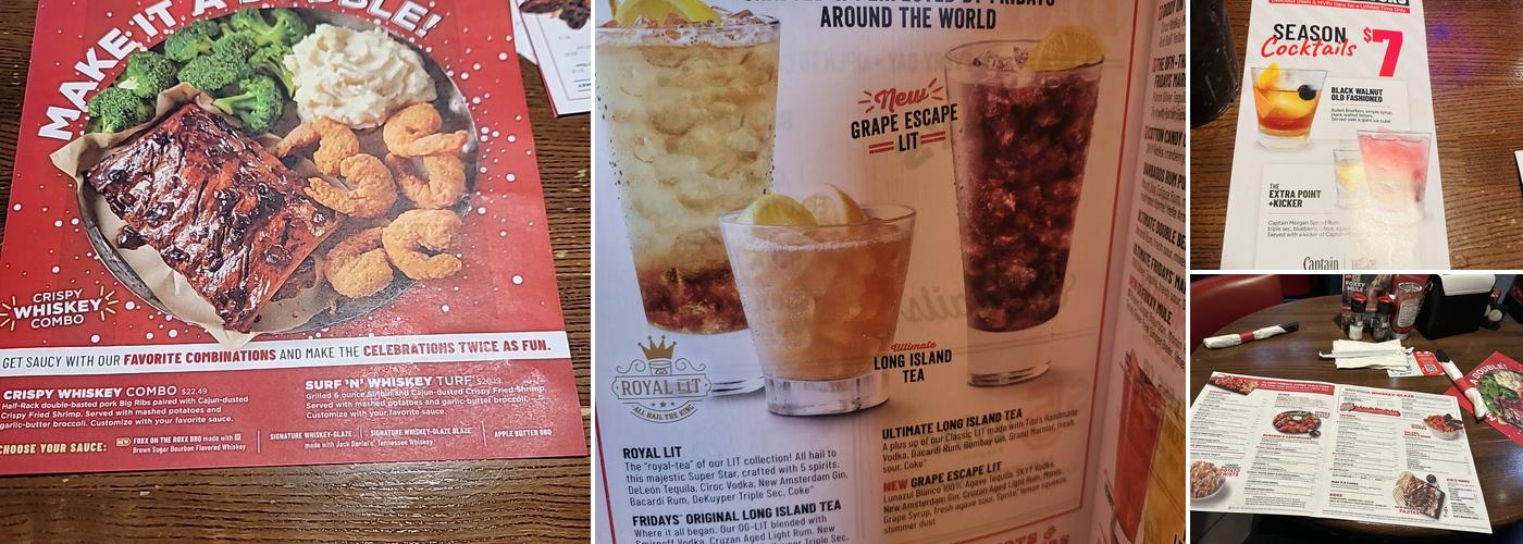 TGI Fridays Menu