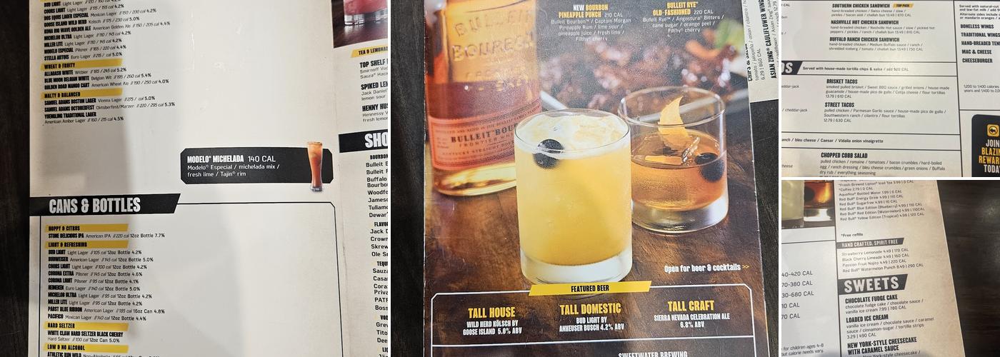 Buffalo Wild Wings Menu