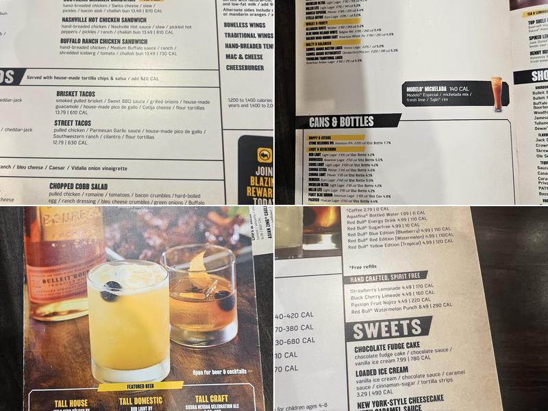 Buffalo Wild Wings Menu