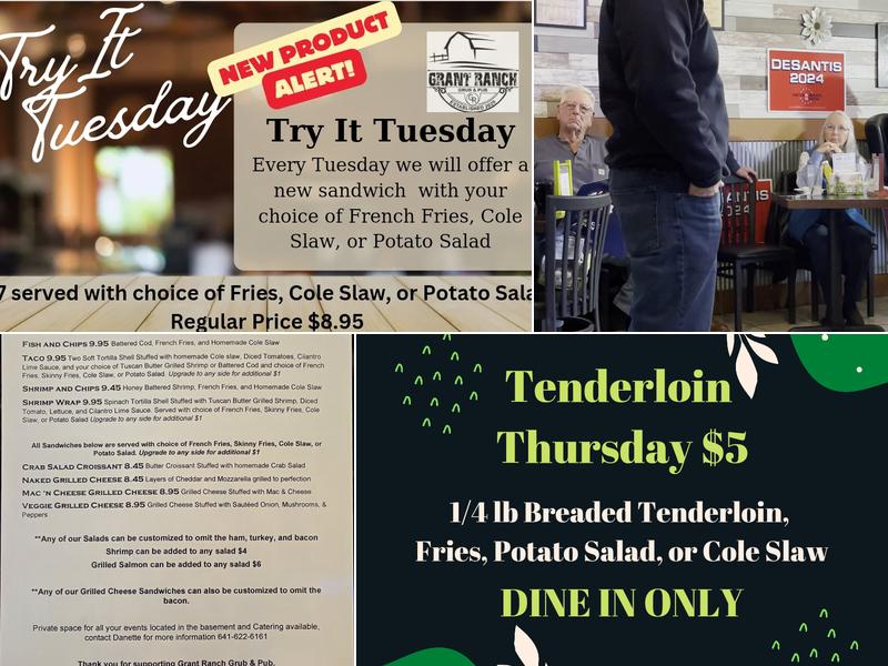 Grant Ranch Grub & Pub Menu