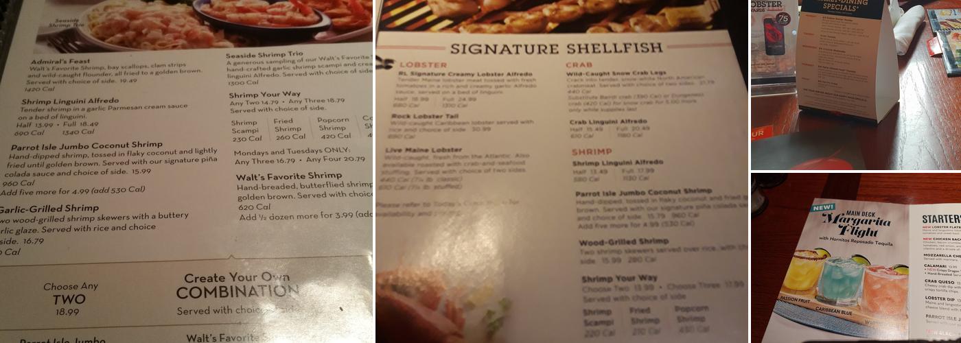 Red Lobster Menu