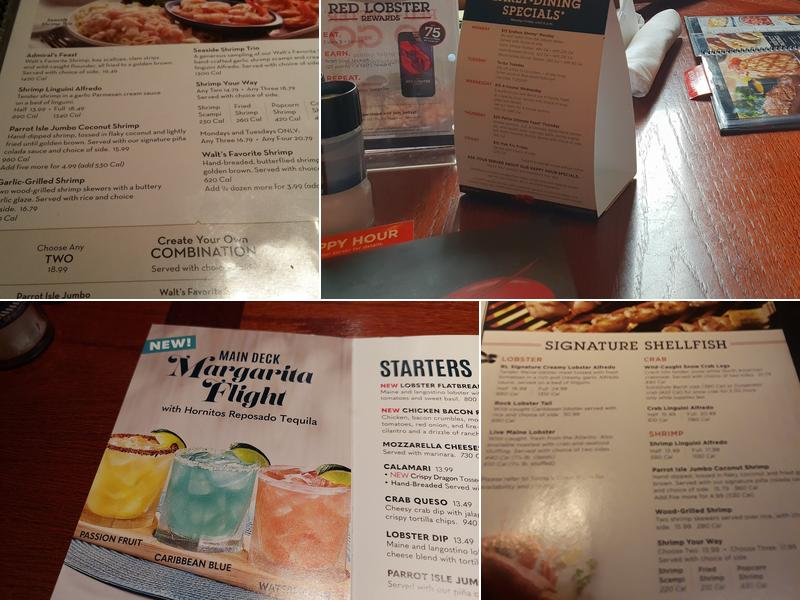 Red Lobster Menu