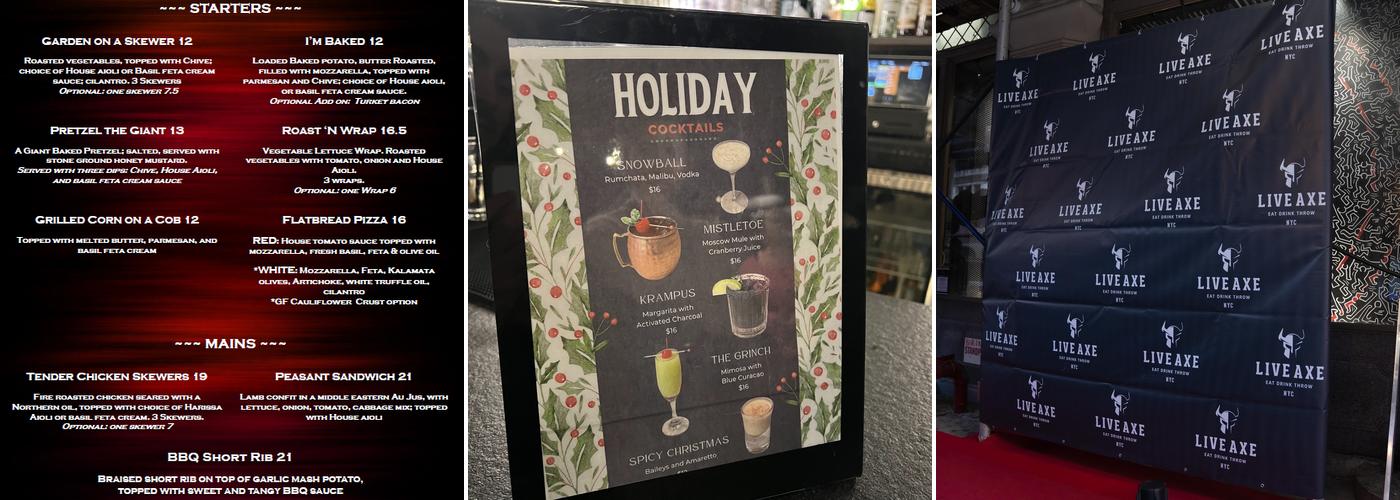 Live Axe Menu