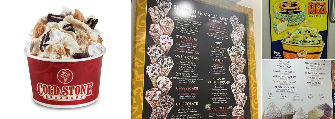Cold Stone Creamery Menu