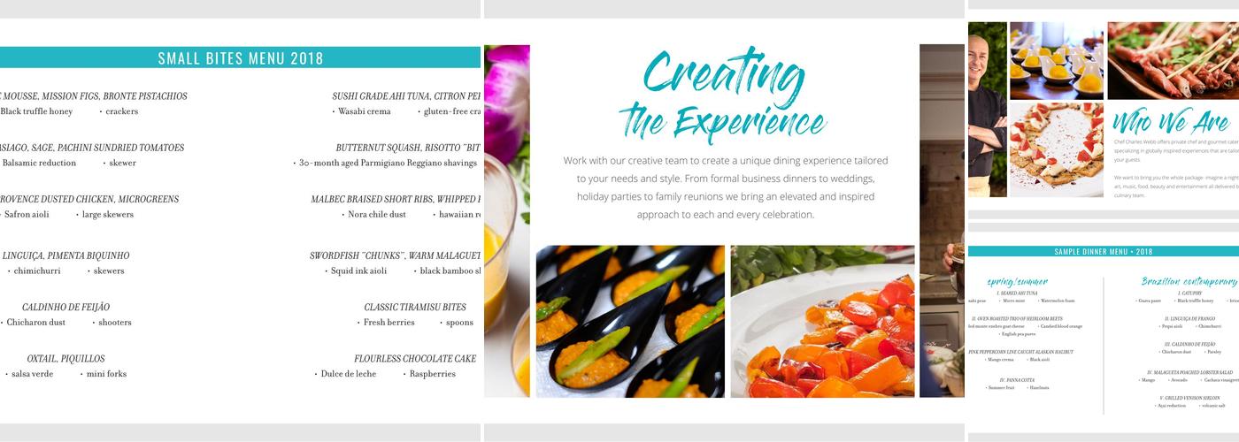 Avanti Gourmet Catering by Chef Charles Webb Menu