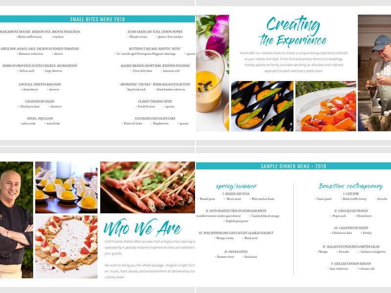 Avanti Gourmet Catering by Chef Charles Webb Menu