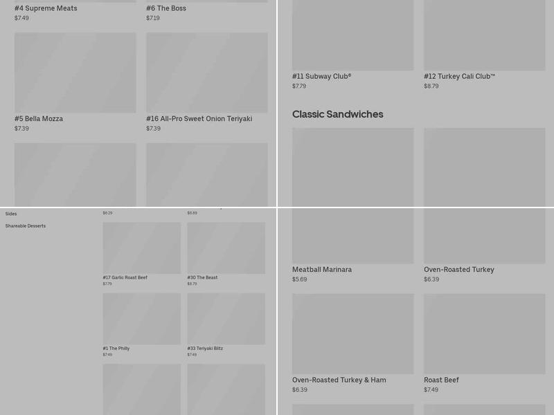 Subway Menu