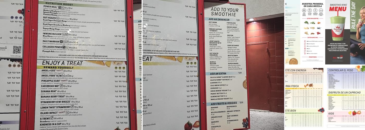 Smoothie King Menu