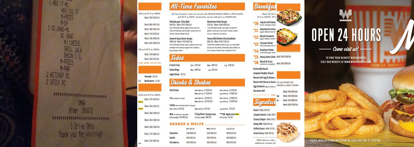 Whataburger Menu