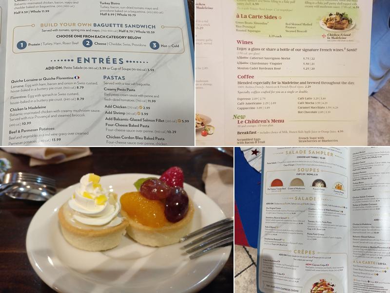 la Madeleine Menu