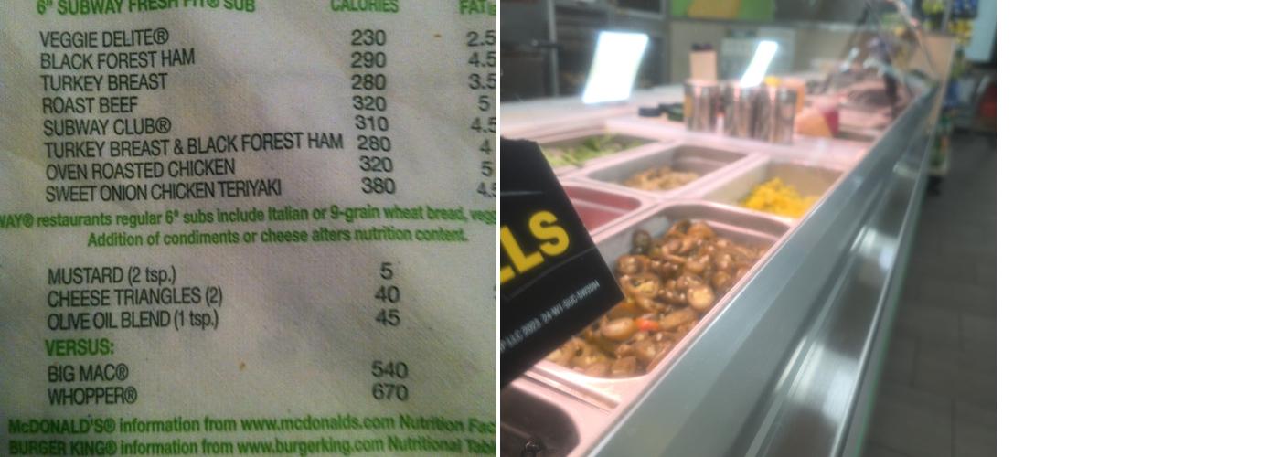 Subway Menu