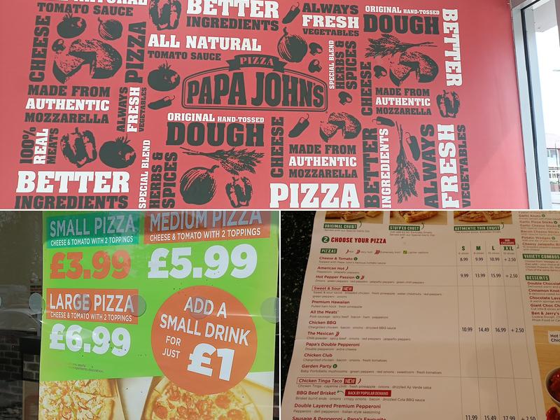 Papa Johns Pizza Menu