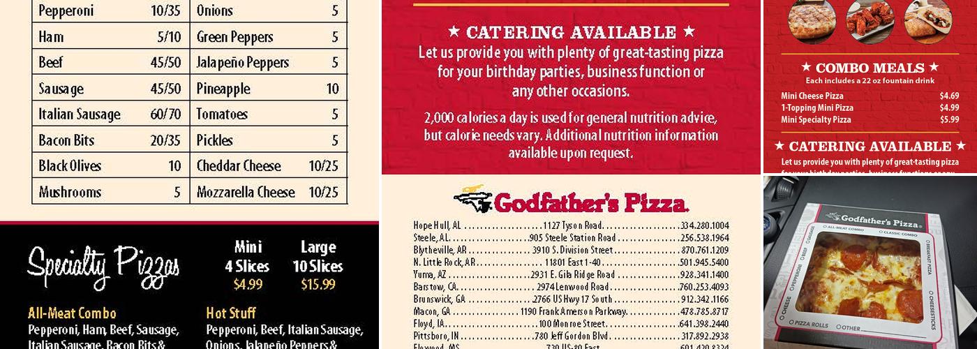 Godfather's Pizza Express Menu