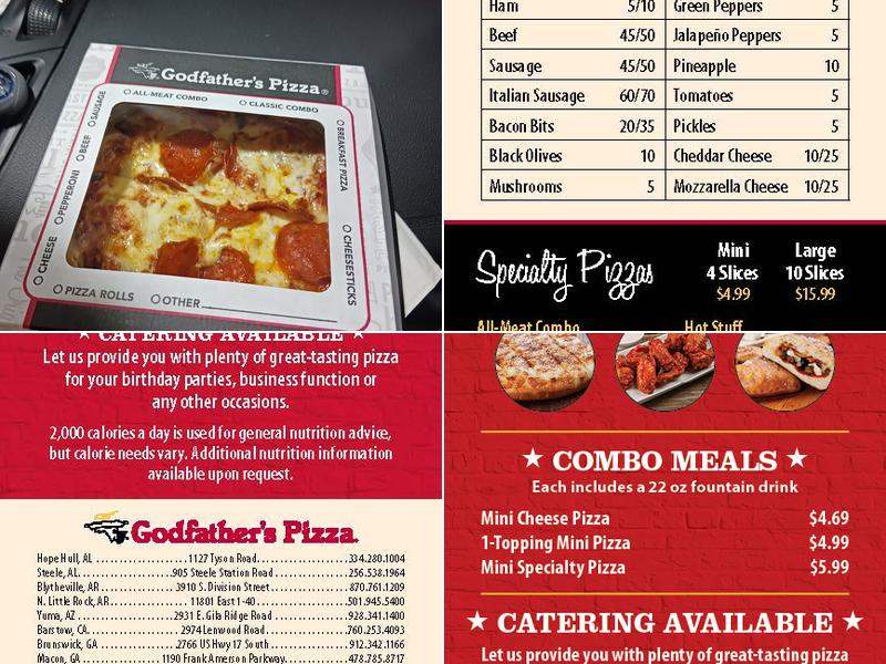 Godfather's Pizza Express Menu