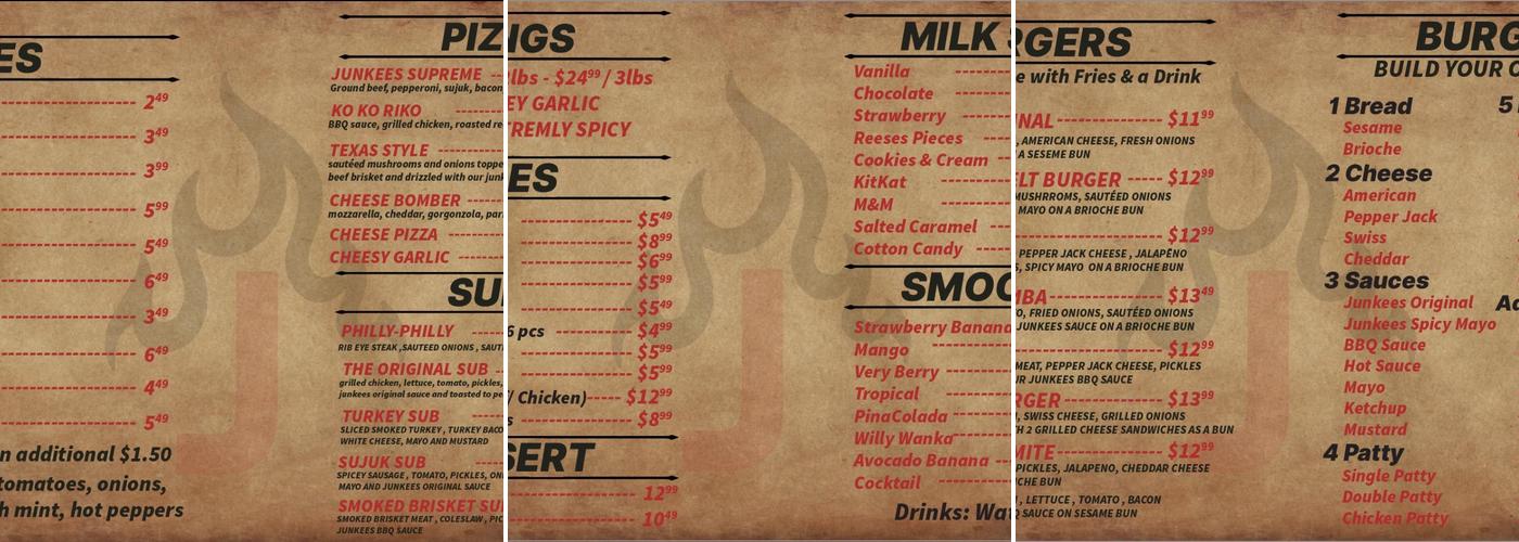 Junkees Menu