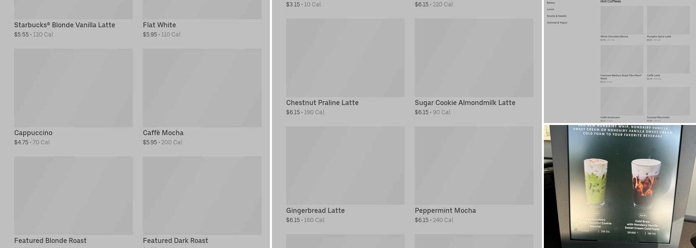Starbucks Menu
