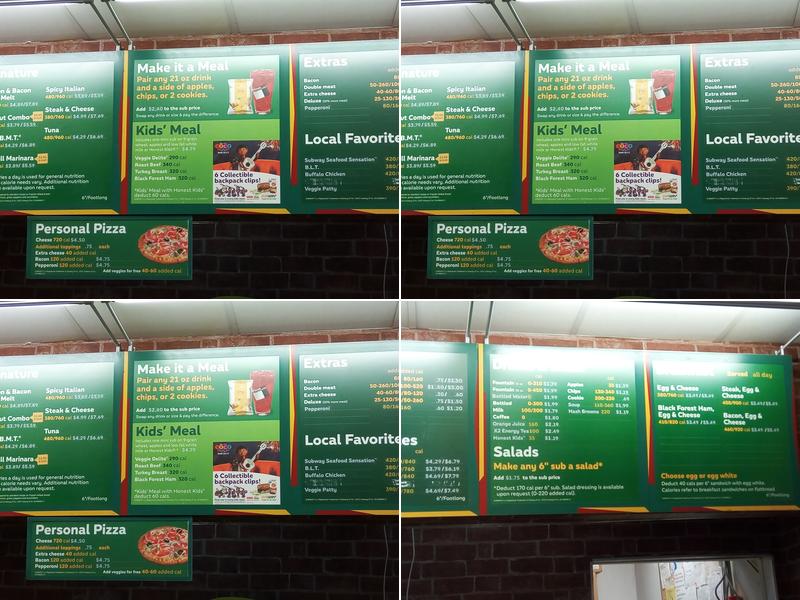 Subway Menu