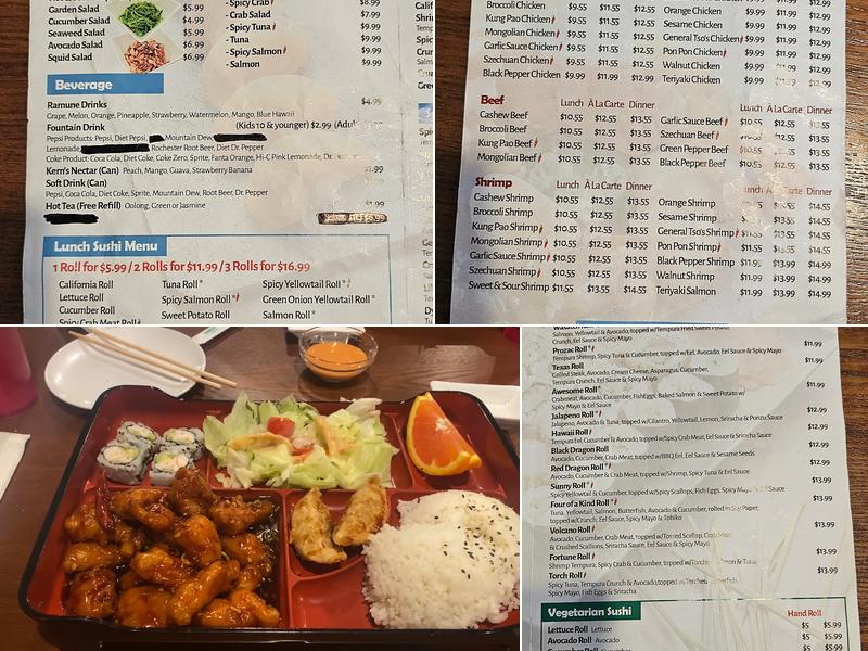 Crane Garden Asian Bistro Menu