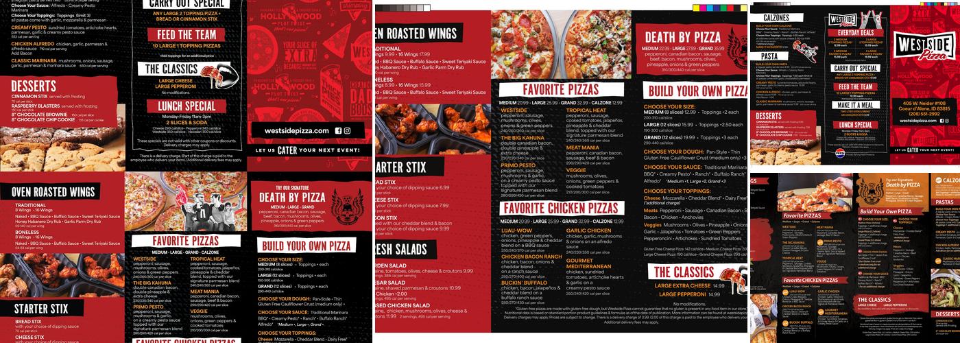 Westside Pizza Menu