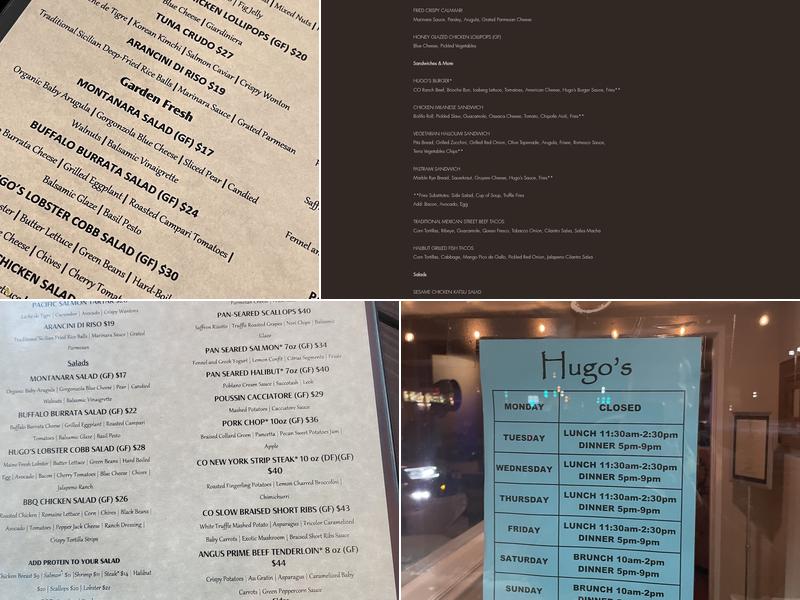 Hugo's Menu