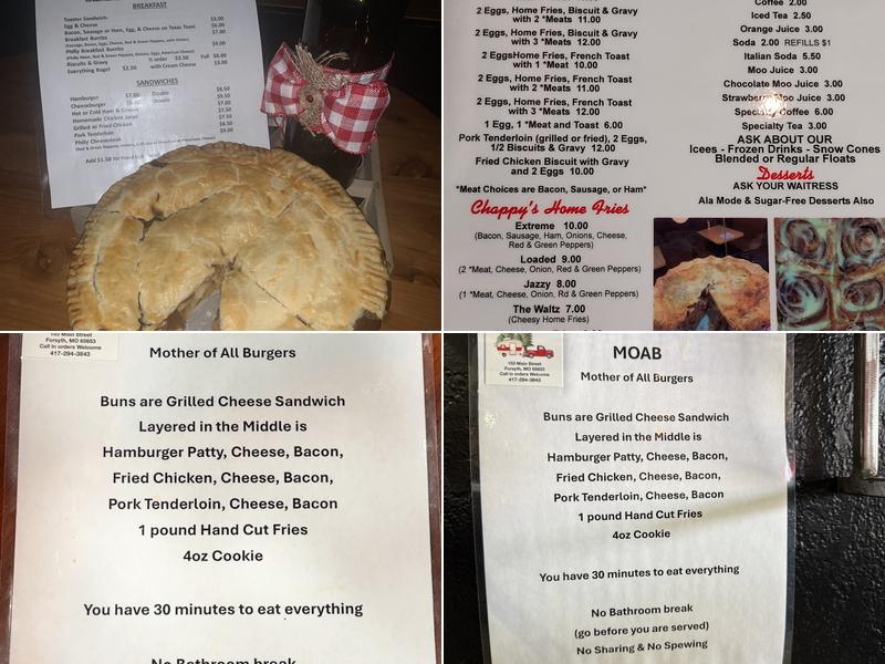 Chappy’s Diner Menu