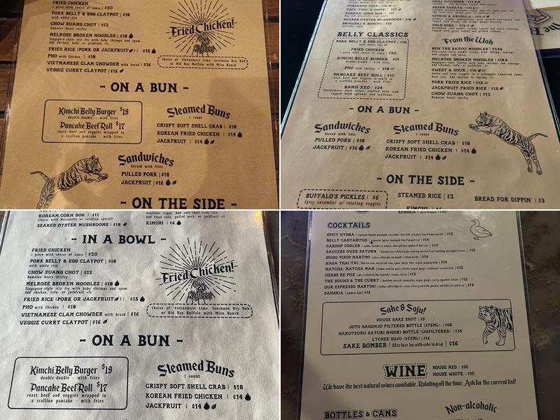 Belly Kitchen and Bar Menu