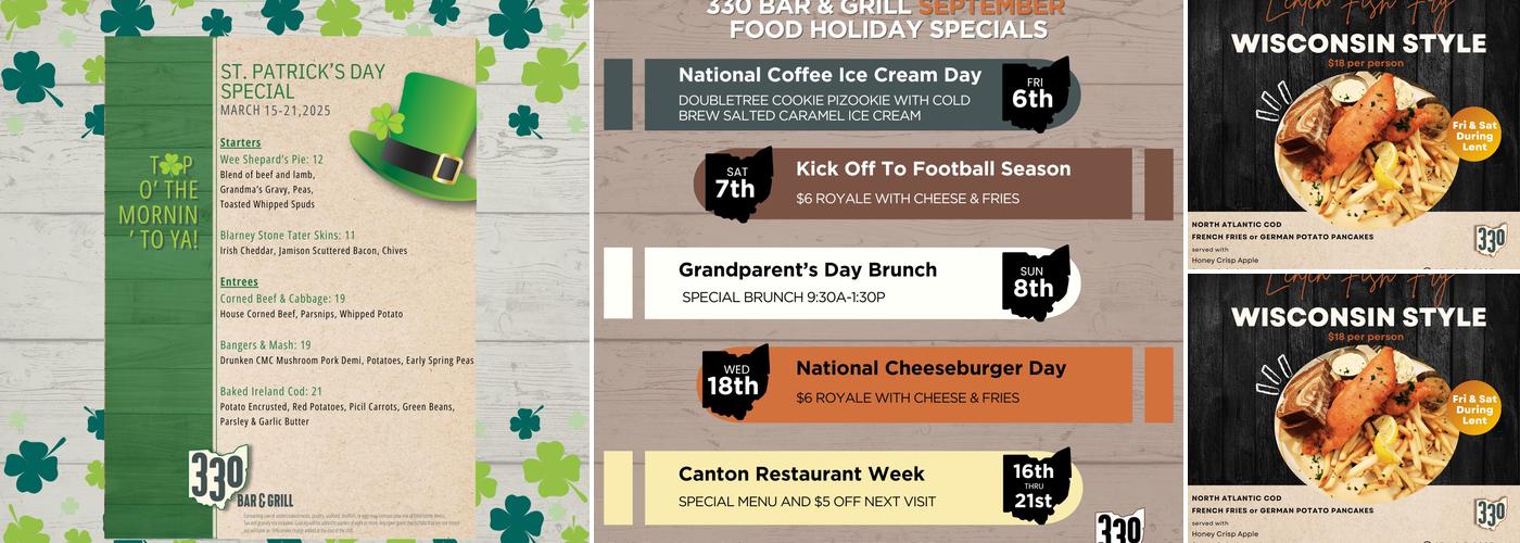 330 Bar & Grill Menu