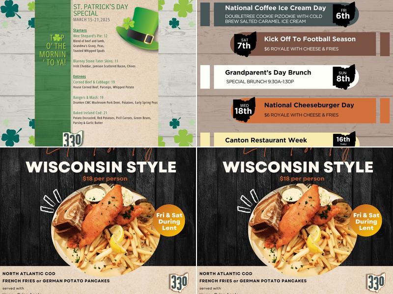 330 Bar & Grill Menu