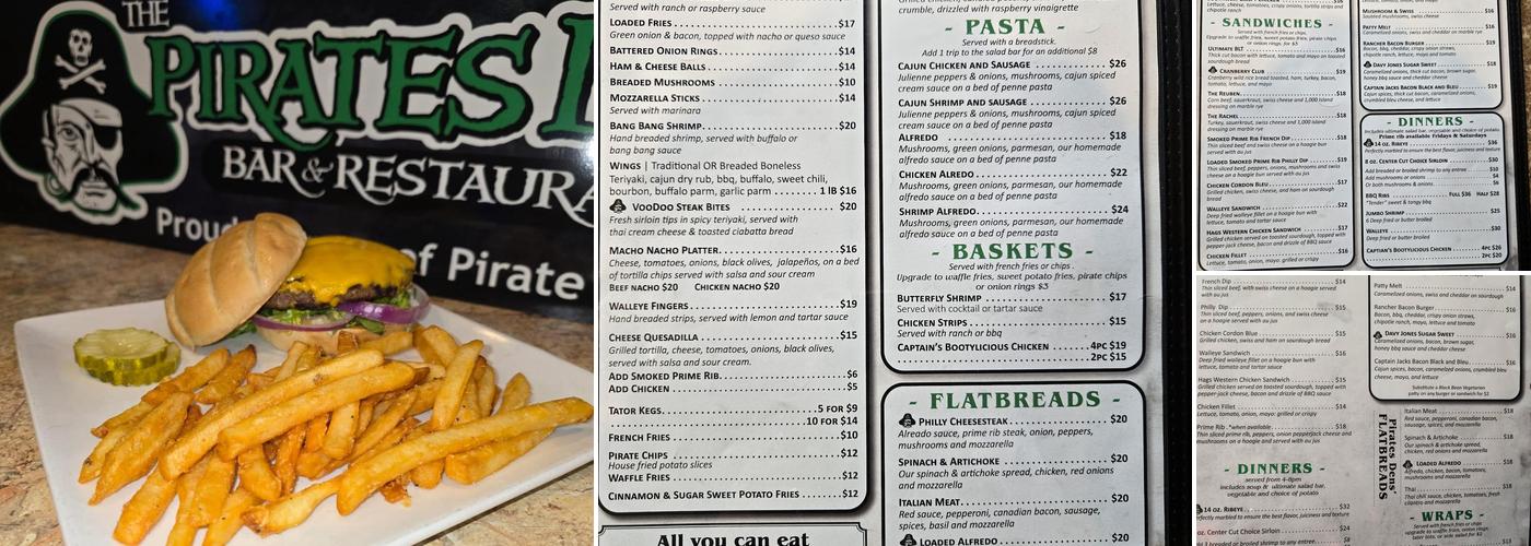 The Pirate's Den Menu