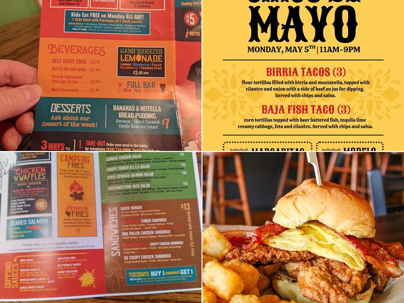 The Howlin Bird Menu